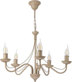 Luster na reťazi ANTON 5xE14/60W/230V béžová