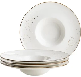 Mäser 4-dielna súprava gurmánskych tanierov Pintar White hnedé bodky 26 cm