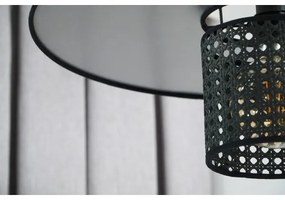 Duolla - Prisadený luster TOKYO RATTAN 1xE27/15W/230V pr. 50 cm čierna/strieborná