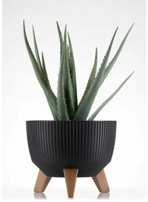 Kvetináč Rosa Linea 24x15 cm čierny