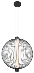 Závesné svietidlo Kyoto, 1x čierne drôtené tienidlo, (fi 54cm), b