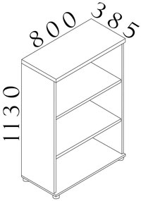 Stredná skriňa Visio LUX 80 x 38,5 x 113 cm, dub