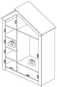 Šatníková skriňa 3D s osvetlenim Boom - breza/ružová