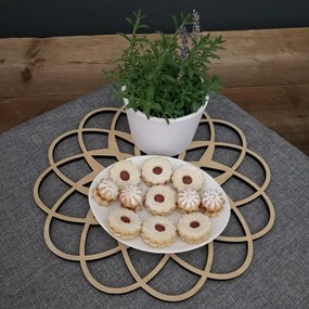 AMADEA Drevené prestieranie okrúhle mandala, masívne drevo, priemer 33 cm