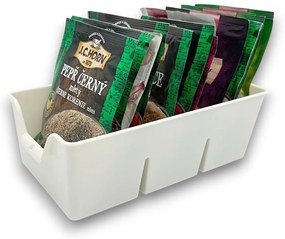 FLORENTYNA Organizér na korenie vo vreckách, zásobník, BEN3 - biely, 20x14x8