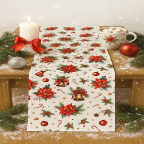 Vianočný obrus Vianočná ruža 40x170cm TiaHome