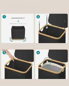 Koš na prádlo Leslie 90 L černý