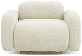 Krémovobiely modul pohovky z textílie buklé Ailani – Makamii