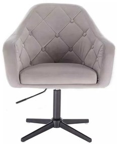 LuxuryForm DESIGN Kreslo ANDORA VELUR na čiernom kríži - svetlo šedé