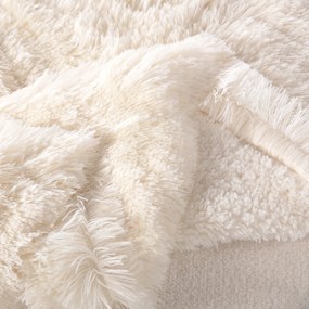 Dekorstudio Kožušinové posteľné obliečky PMJ 04 v krémovej farbe Rozmer posteľných obliečok: Šírka x Dĺžka: 200x220cm + 2 ks 70x80 cm