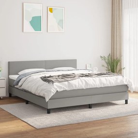 Boxspring posteľ s matracom bledosivá 180x200 cm látka 3139913