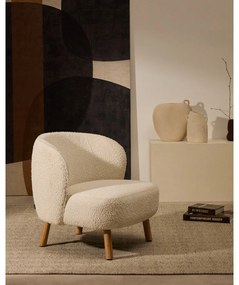 Krémové kreslo z textílie buklé Ulit – Kave Home