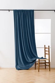 Tmavomodrý zatemňovací záves VELVET 135x250 cm Zavesenie: Kovové krúžky