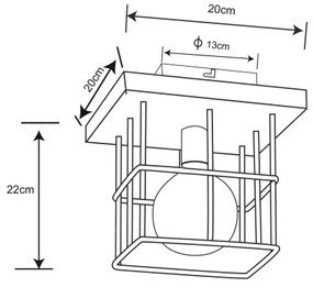 Globo 15530-1D - Stropné svietidlo MERRIL 1xE27/60W/230V