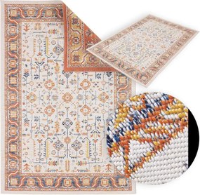 Šnúrkový obojstranný koberec ECHO FLORAL Ivory