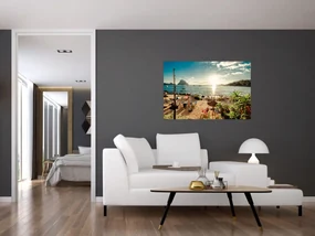 Obraz - Pláž s ľuďmi (90x60 cm)