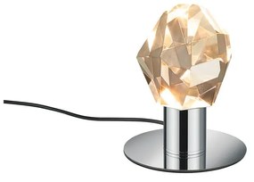 LED stolová lampa v striebornej farbe so skleneným tienidlom (výška 17 cm) Verano – Trio Select