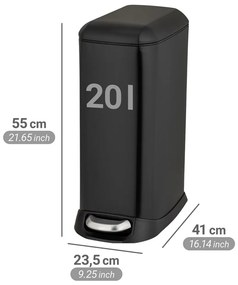Matne čierny pedálový oceľový odpadkový kôš 20 l Design – Wenko