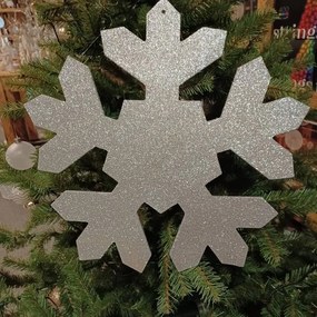 DECOLED Vločka I, pr. 15 cm, stříbrná