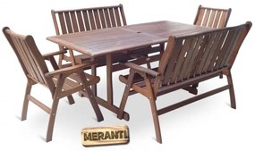 Záhradná stolová zostava Meranti COMBI Victoria set 6
