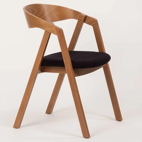 Stima stolička GURU buk s čalúneným sedákom Vyberte odtieň ->: Dub, Vyberte látku ->: LUX Čierna 23