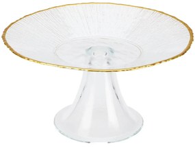Sklenený servírovací podnos na nohe Mia, (fi) 21 cm