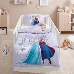 Obliečky do detskej postieľky Ľadové kráľovstvo - motív Anna a Elsa - 100% bavlna - 40x60 cm + 100x135 cm