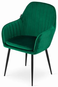 Jedálenská stolička LUGO zelená (čierne nohy)