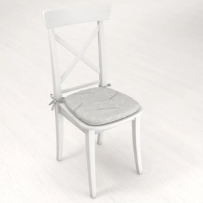 Biante Oblý podsedák Leona LN-165 Popínavé lístky na sivom - 39x37x3 cm