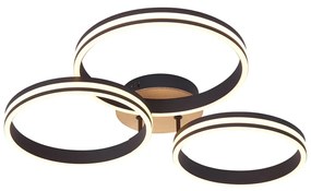 Stropné svietidlo drevené vrátane LED 3-krokové stmievateľné 3-svetlá - Navara