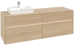 VILLEROY &amp; BOCH Collaro závesná skrinka pod umývadlo na dosku (umývadlo vľavo), 4 zásuvky, s LED osvetlením, 1600 x 500 x 548 mm, Nordic Oak, C078B0VJ