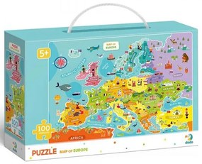Puzzle Mapa Európy 64x46cm 100 dielikov