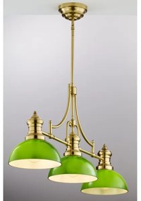 Jupiter 2074 - Luster na tyči PLATINO 3xE27/15W/230V zelená/zlatá