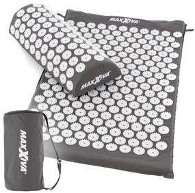 MAXXIVA 81552 Akupresúrna podložka s vankúšom, 75x42 cm, sivá