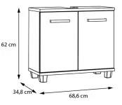 Kúpeľňová skrinka VENOM biela/dub artisan