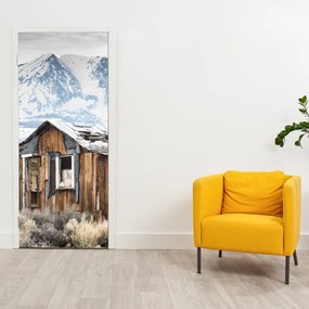 Fototapeta na dvere - Domček pod horami (95x205cm)