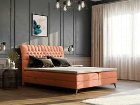 Manželská posteľ Boxspring 140 cm Molera (oranžová) (s úložným priestorom). Vlastná spoľahlivá doprava až k Vám domov. 1044265