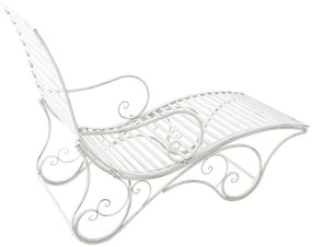 Kovová záhradné lehátko Amiens - Biela antik