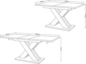 KARO béžový / dub artisan - MODERNÝ ROZKLADACÍ STÔL DO 180 cm!