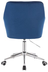 LuxuryForm DESIGN Kreslo AMALFI VELUR na striebornej podstave s kolieskami - modré