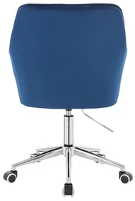LuxuryForm DESIGN Kreslo AMALFI VELUR na striebornej podstave s kolieskami - modré