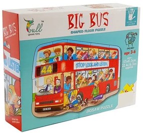 LEAN TOYS Puzzle - autobus - sada 15 dielov
