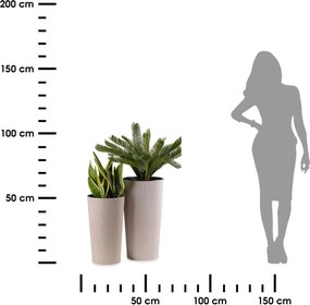 PLASTOVÝ KVETINÁČ URBANIKA ECO SADA 2KS 57X30 CM+46,6X25,5 CM BÉŽOVÁ