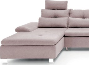 Sedacia súprava Madeira 3A, svetlo ružová látka, tvar pravé U