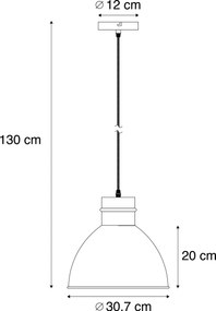 Inteligentné závesné svietidlo sivé 30 cm vrátane wifi žiarovky A60 - Dory