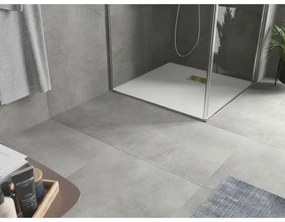 Mexen Hugo, štvorcová sprchová vanička SMC 70 x 70 cm, biela, zlatá krytka, 42107070-G