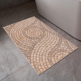 Kúpeľňová penová rohož / predložka PRO-003 Hnedá mozaika - metráž šírka 65 cm