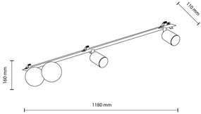 Podhľadové bodové svietidlo VOX 2xG9/8W/230V + 2xGU10/10W čierna