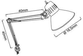 Brilliant - Stolná lampa s klipom HOBBY 1xE27/40W/230V biela