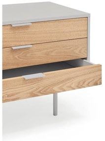 TV stolík v dekore duba v šedo-prírodnej farbe 180x52 cm Sierra – Teulat